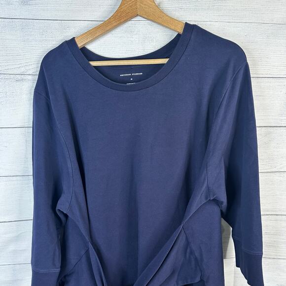 Universal Standard  Womens size 2X 18 20 Medium Misa Tie Sweatshirt Dress Blue - Picture 3 of 9